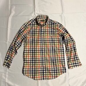Orvis Men's Plaid Button-Down Shirt in Blue, Green & Orange